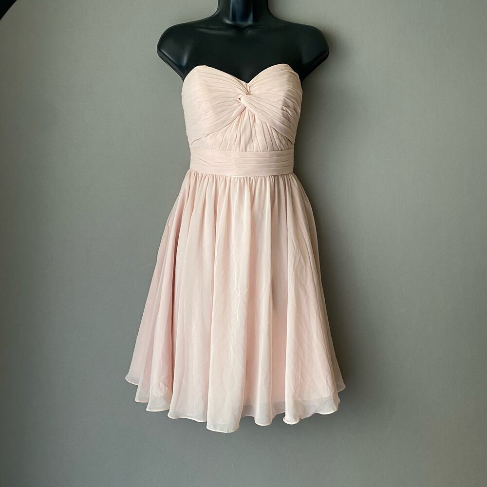 Mori‎ Lee by: Madeline Gardner sz S pink strapless fit flare cocktail dress